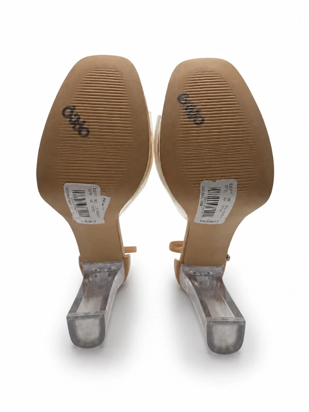 Steve Madden Ana-Ciana Beige Clear Platform Heel Sandals Size 8M